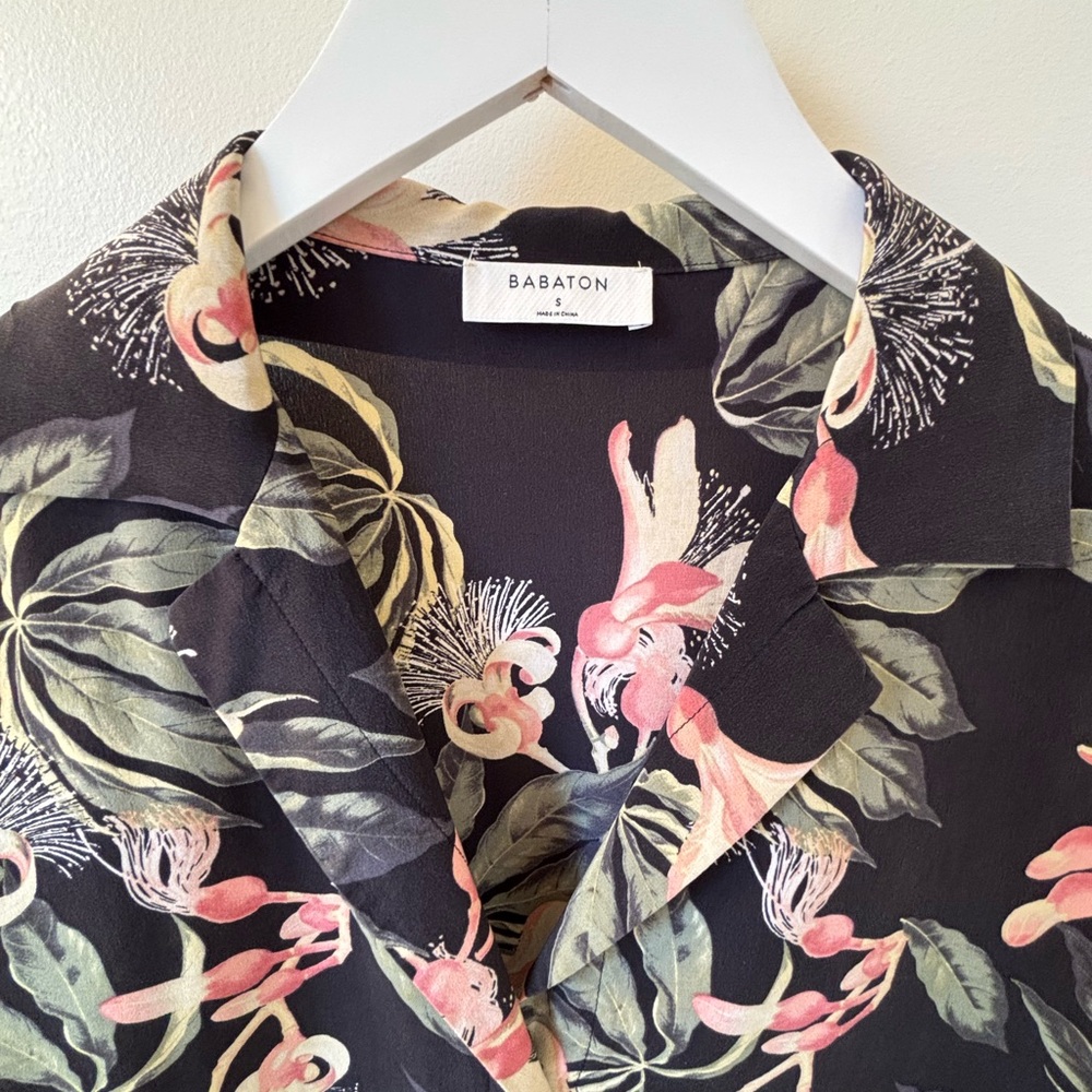 ARITZIA Babaton Floral Shirt, Relaxed Fit Sz S.